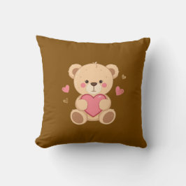 Almofada Urso Teddy Fofo Segurando Coração – Amor de Dia do