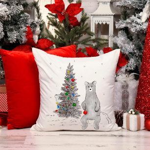 Almofada Ursos bonitos e Travesseiros de árvores de Natal