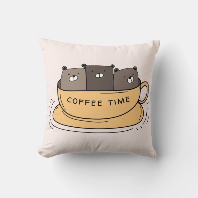 Almofada Ursos de Café Personalizados (Frente)