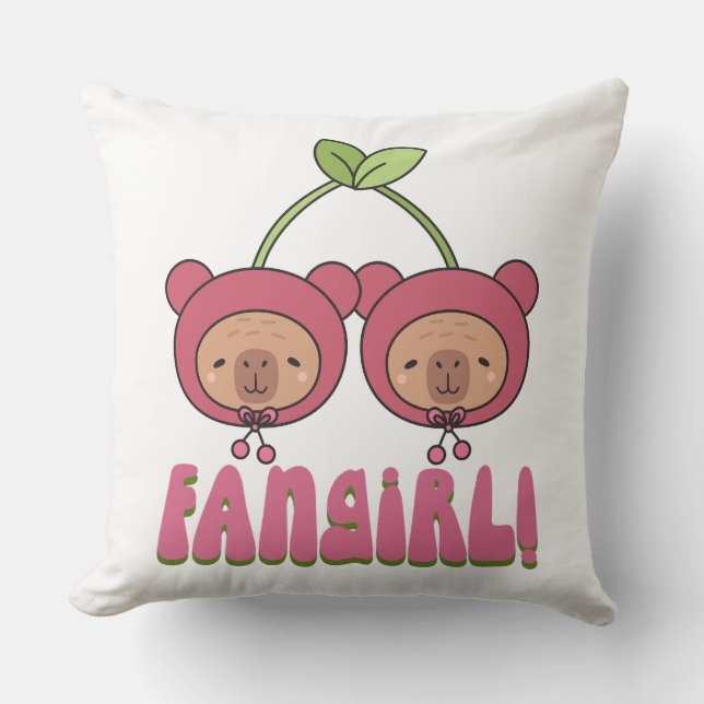 Almofada Ursos Fofos Kawaii Fantasia de Cereja Fã (Frente)
