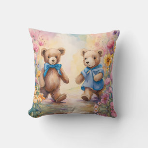 Almofada Ursos peludos num Jardim Pastel