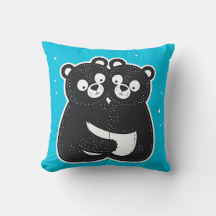 Almofada 🐻🖤 Ursos Pretos Abraçados Fofo Decoração Present