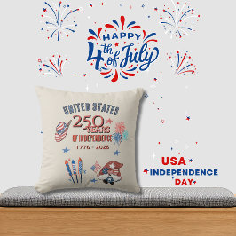 Almofada US 250th Anniversary Patriotic Gnome Throw Pillow