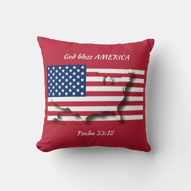 Almofada US AMERICAN FLAG - Escritura Patriótica Personaliz (Frente)