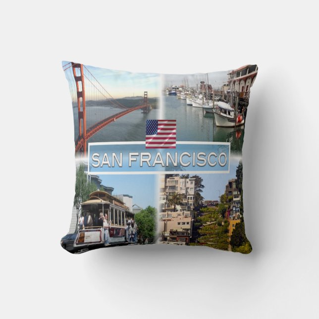 Almofada US San Francisco - Ponte Ouro - Carro a Cabo. (Frente)