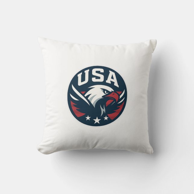 Almofada USA Eagle Roundel — Agressivo Emblem Esportivo (Frente)