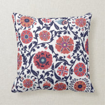 Usbeque Étnico Suzani Padrão do Oriente Médio Thro