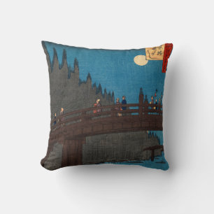 Almofada Utagawa Hiroshige - Ponte de Kyoto pela Lua