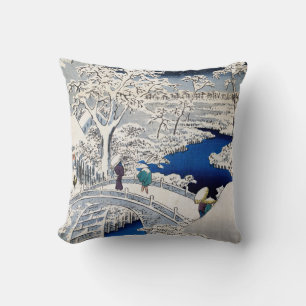Almofada Utagawa Hiroshige - Ponte do Tambor em Meguro
