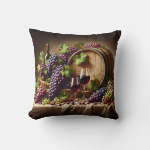 Almofada Uvas e Vinho Ainda Vidas