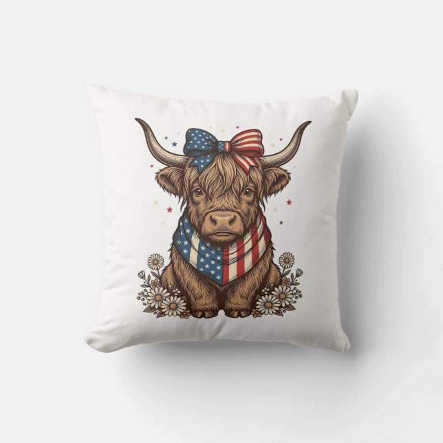 Almofada Vaca Alta Patriótica Vintage (Frente)
