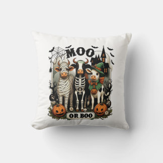 Almofada Vaca de Halloween Moo ou Boo