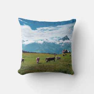 Almofada Vacas felizes na Fazenda na Suiça