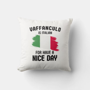Almofada Vaffanculo é italiano por ter um bom dia, italiano