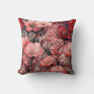 Almofada Valentine’s Day Floral Romantic Pink Red