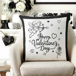 Almofada Valentines Day Cherub & Romantic Doodle Design