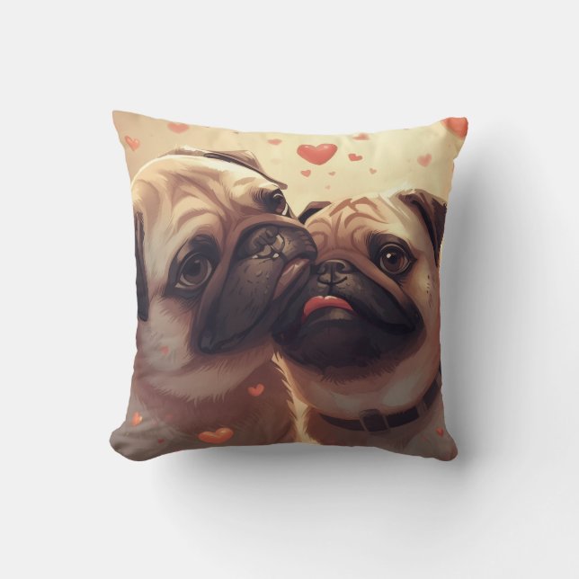 Almofada Valentine's Day Pug Love Pillow (Frente)