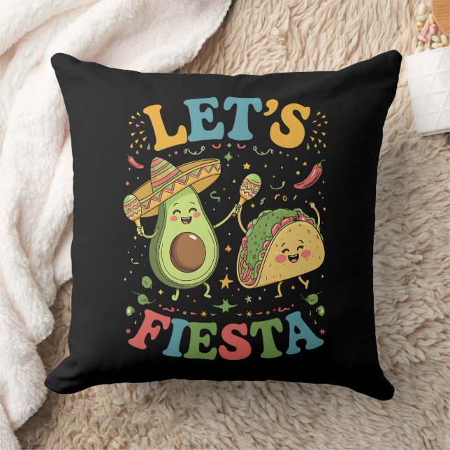 Almofada Vamos Festejar Abacate E Tacos Cinco De Maio (Cobertor)