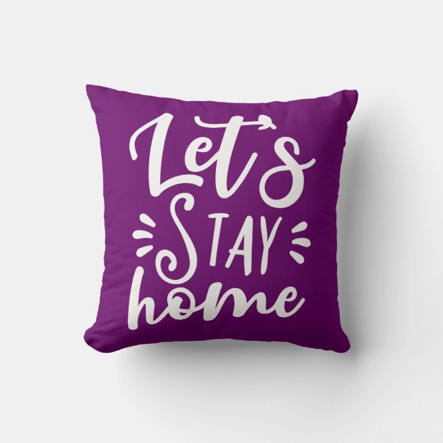 Almofada Vamos fica em casa roxo (Frente)