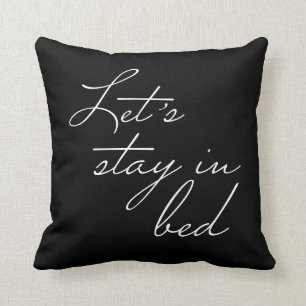 Almofada Vamos fica na cama preto, branco e preto