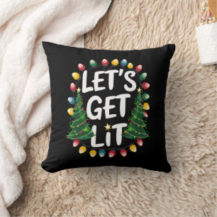Almofada Vamos Ficar Bêbados Camisa Engraçada de Natal Luze