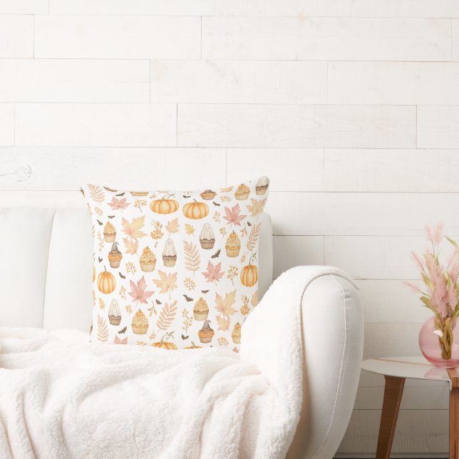 Almofada Vamos ficar malucos com Bombas, Folhas e Cupcakes (Sofá)