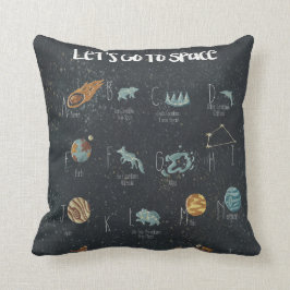Almofada Vamos Ir para o alfabeto espacial