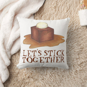 Almofada Vamos Junto com a pasta britânica Sticky Toffee