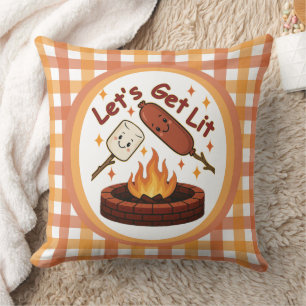Almofada Vamos nos soltar no fogos - Marshmallow e cachorro