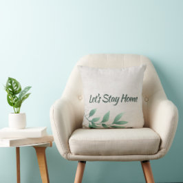Almofada Vamos Permaneça em Casa Aquarela Eucalyptus