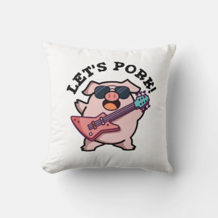 Almofada Vamos Pork Funny Rock Guitar Pun