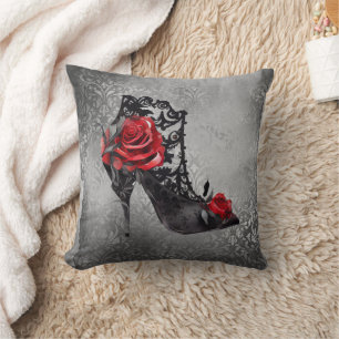Almofada Vampy Vogue Grunge Rosas Stiletto Lace Bootie