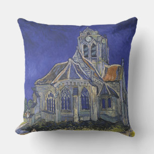Almofada Van Gogh A Igreja em Auvers Céu Azul Arte