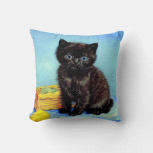 Almofada Van Gogh Black Kitten com Yarn