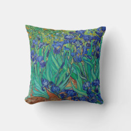 Almofada Van Gogh Irises. impressionismo floral azul