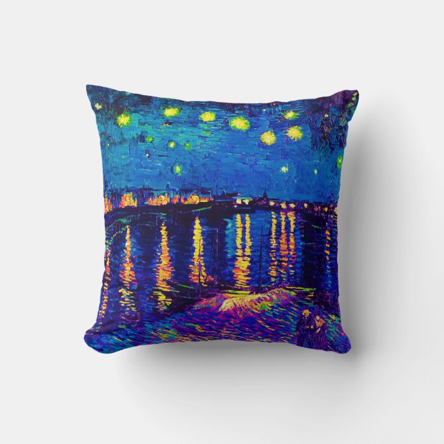 Almofada Van Gogh - Noite Estrelada Sobre O Rhone Pop Art (Frente)