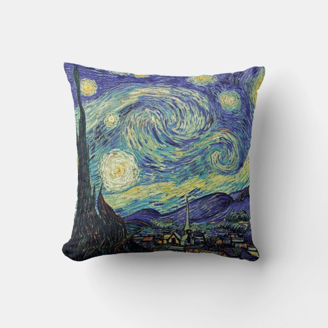 Almofada Van Gogh O Travesseiro Da Noite Estrelada (Frente)