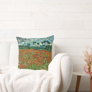 Almofada Van Gogh - Poppy Field, famosa pintura,