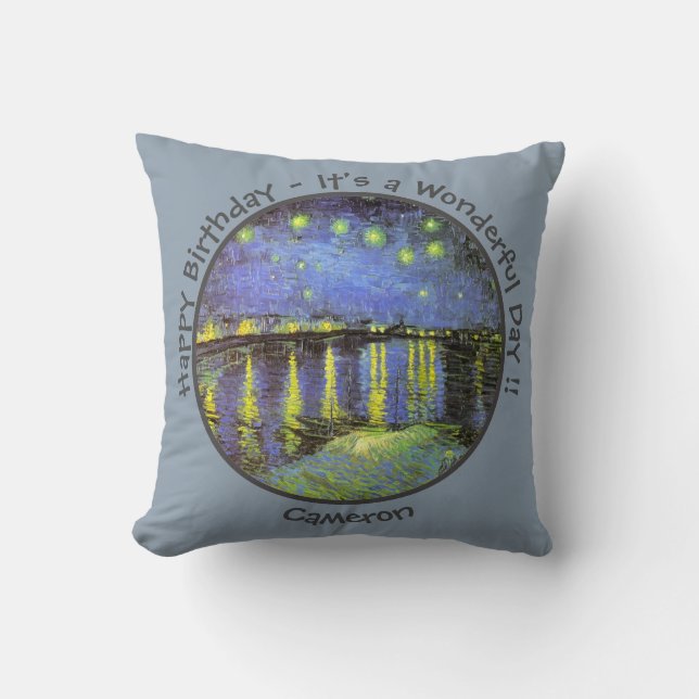 Almofada Van Gogh Starry Night sobre os itens do partido Rh (Frente)
