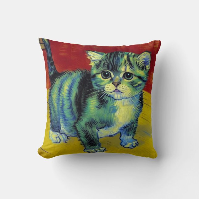 Almofada Van Gogh Tabby Cat (Frente)