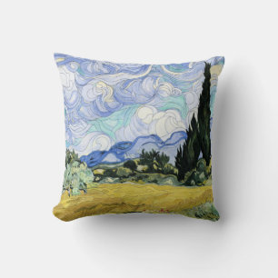 Almofada Van Gogh - Wheatfield com ciprestes
