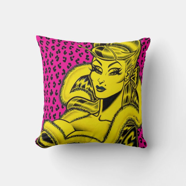 Almofada Vana DeVinyl™/Estampa de leopardo (Frente)