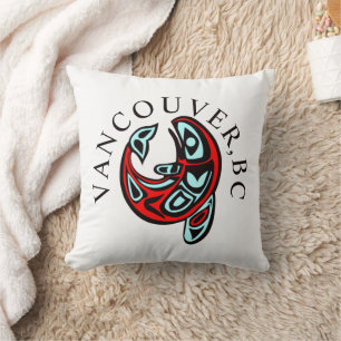 Almofada Vancouver Haida Orca Totem Baleia Assassina na Tat