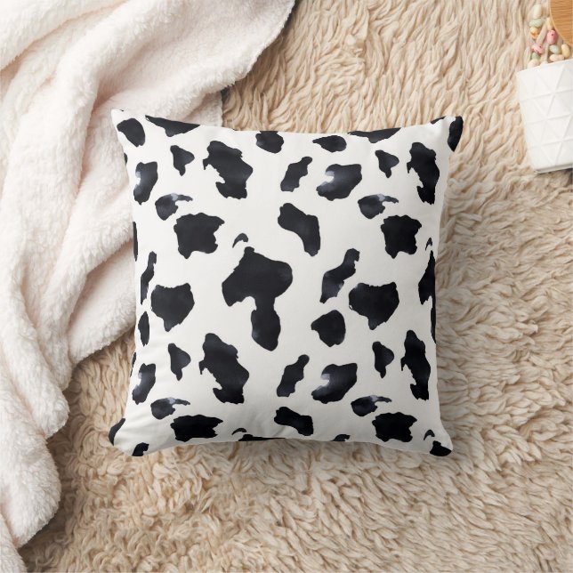 Almofada Vaqueira Estampa de Vaca Preto Branco   (Cobertor)