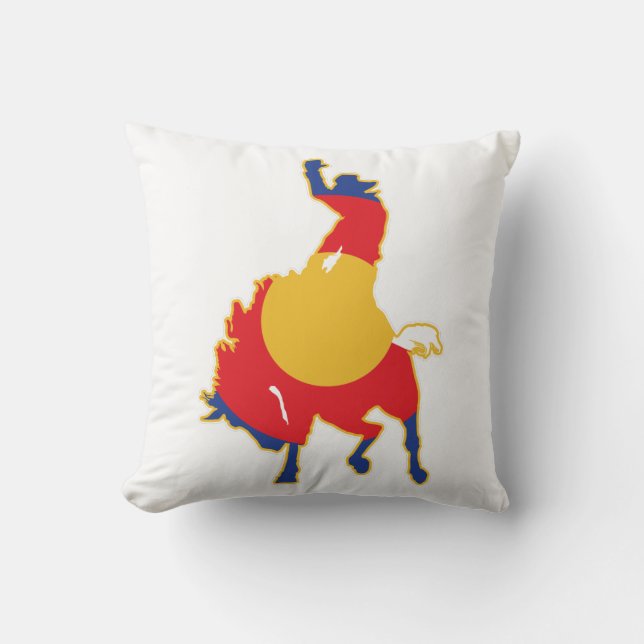 Almofada Vaqueiro do Colorado Bucking Bronco (Frente)