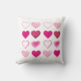 Almofada Vários Formatos de Coração em Padrões Uniformes