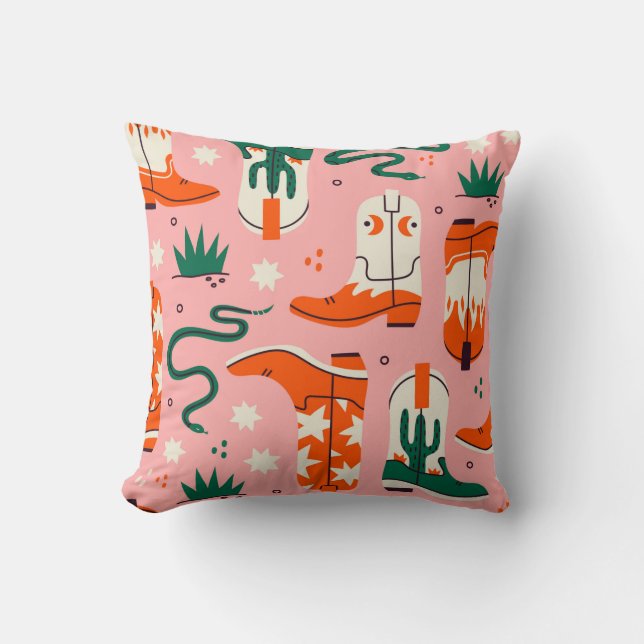 Almofada Vários padrões de botas de cowboy (Frente)