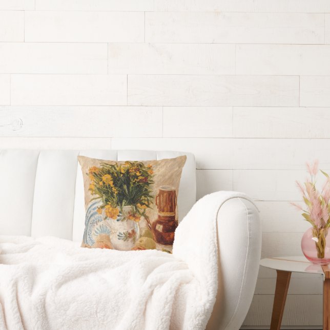 Almofada Vase com Flores, Coffeepot e Fruta, van Gogh (Sofá)