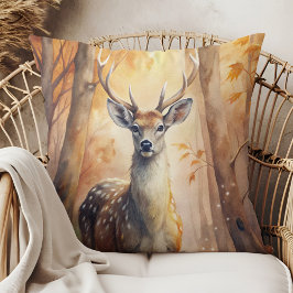 Almofada Veado da Floresta Outono – Decoração de Outono Ins