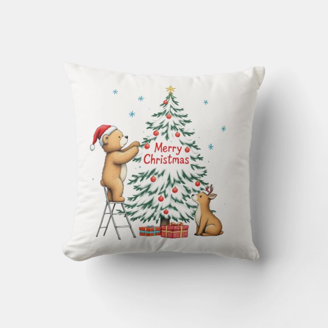 Almofada Veado e urso de Natal (Frente)